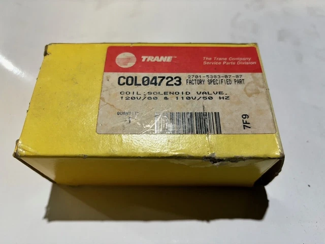 TRANE / AMERICAN Standard OEM 120V Solenoid Coil • Part # COL04723 ...