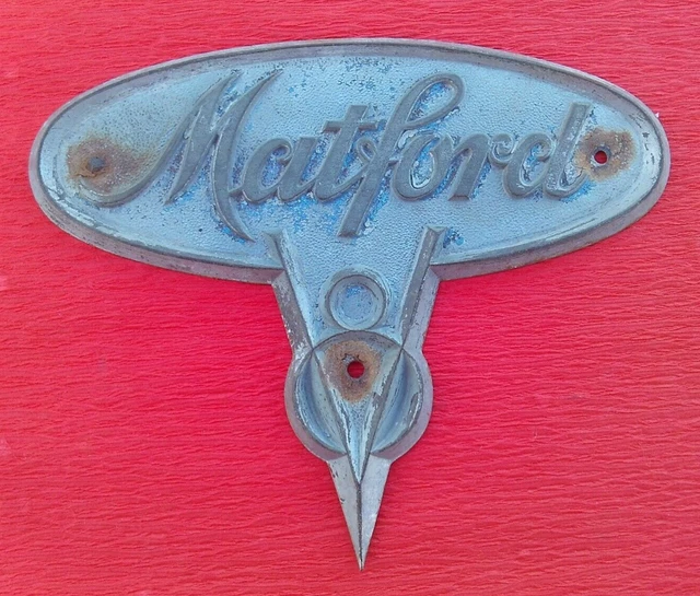 EMBLÈME INSIGNE BADGE Ancien de Voiture Auto MATFORD Ford en Métal
