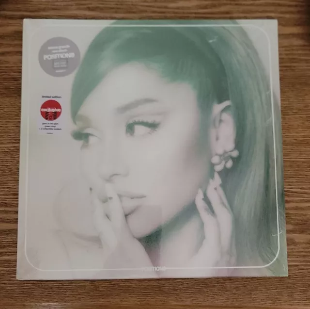 ARIANA GRANDE POSITIONS Green Glow In Dark Colored Vinyl LP w 2 Posters ...