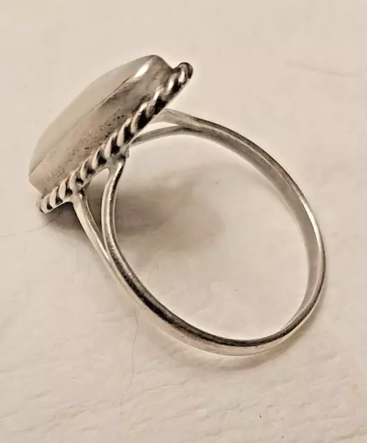 Navajo Native American Mother of Pearl Rare Maker Stamp Sterling Silver Ring 3