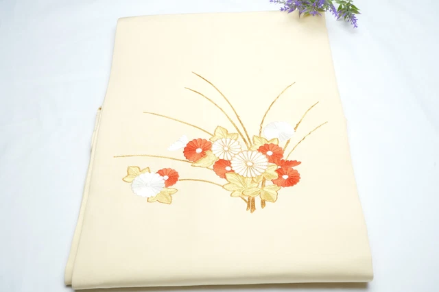 Dear Vanilla Japanese Silk Nagoya Obi Sash Belt Women's Kimono Genuine Vintage