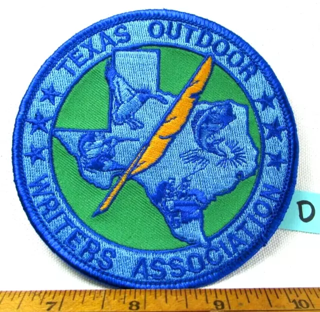 Vintage Texas Outdoor Writers Assn Jacket Patch Fishing Hunting Rifle Bird D