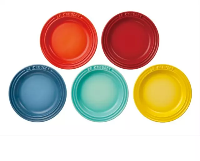 Le Creuset mini round plate small dish Rainbow 12cm 5-Piece Set