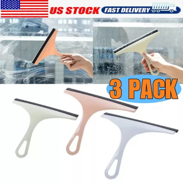 3X Glass Window Wiper Cleaner Squeegee Shower Screen Mirror Home Car Blade Brush