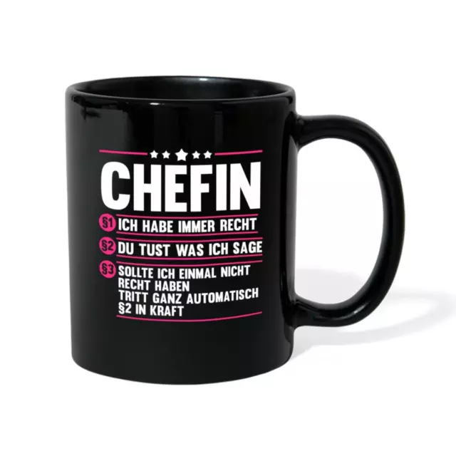 Chefin Hat Immer Recht Tasse einfarbig, One size, Schwarz