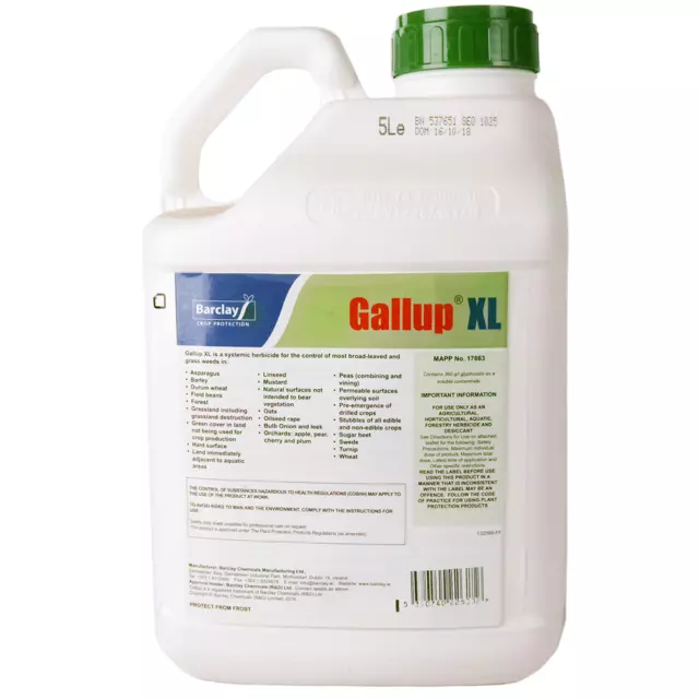 GALLUP XL 1 x 5Litre SUPER Strong Glyphosate WeedKiller