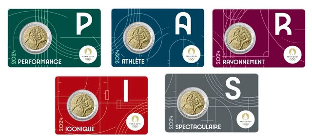 FRANCIA 2 EURO 2024 Conm.j.olimpicos Paris 2024 - En Coincard - EUR 13 ...