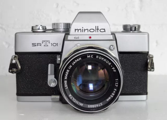 MINOLTA SRT-101 35MM SLR Film Camera 55mm f1.7 Lens - Working Sold ...