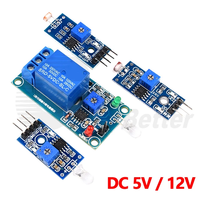 thumbnail image 2 of DC 5V 12V 24V Photoresistor Module - Relay Light Control Switch Detection Sensor 2 of 3