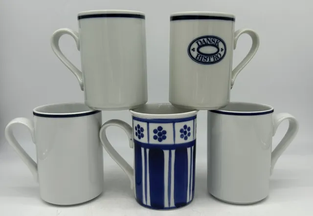5 Dansk Coffee Mugs Christianshaven Blue, Bistro, Etc
