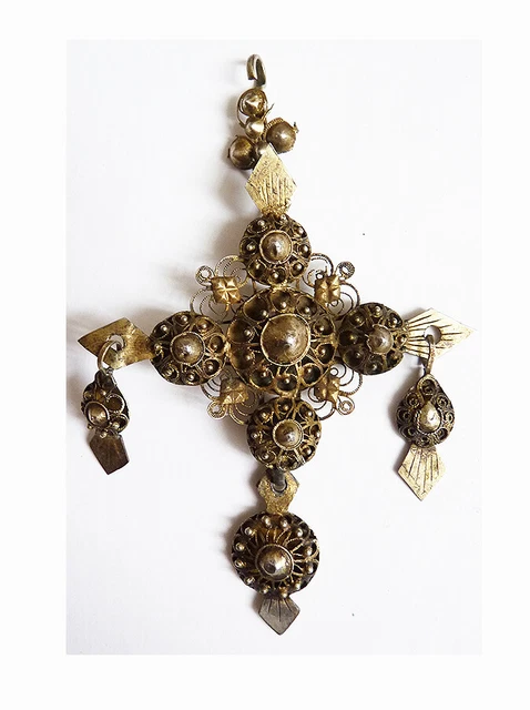 Pendentif Argent Croix en Corail - Marc Ricca : Créateur de Bijoux