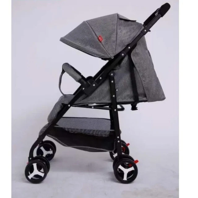 Foldable Baby Stroller Pushchair Pram Toddler Buggy Reversible Adjustable Canopy