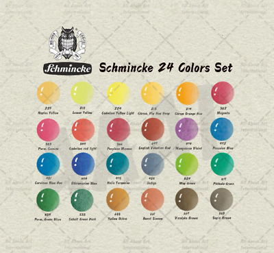 Juego de prueba de 24 colores de artista alemán SCHM1NCKE HORADAM, reempaquetado