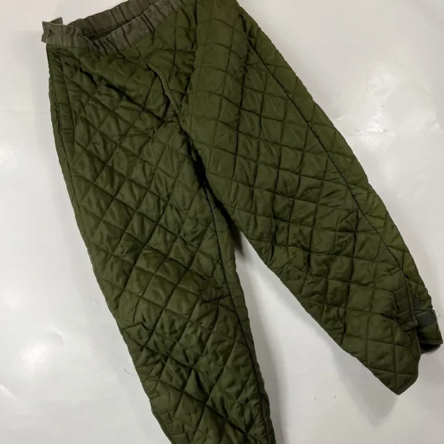 Dutch Army Pants Large Green Quilted Winter liner Vtg 70s Cold Weather Trouser