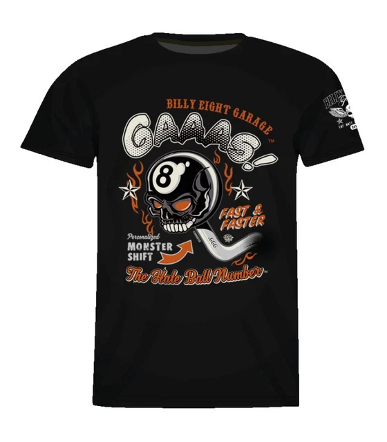 T-shirt Billy Eight Inky Fool Noir - 100% Coton, Taille M, Motif Skull Tattoo, Neuf Avec étiquette