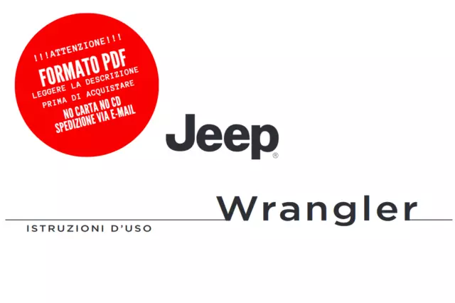 Libretto istruzioni uso e manutenzione in PDF Jeep Wrangler 3°serie JK 2006-2018