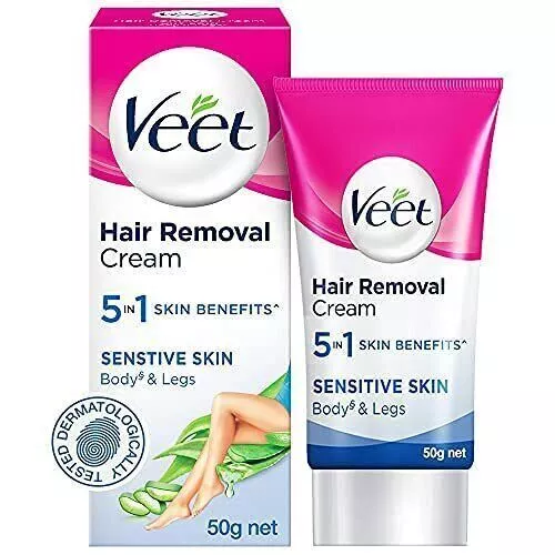 Veet Silk &amp; Fresh Hair Removal Cream, Sensitive Skin - 50g (Paquete de 1)