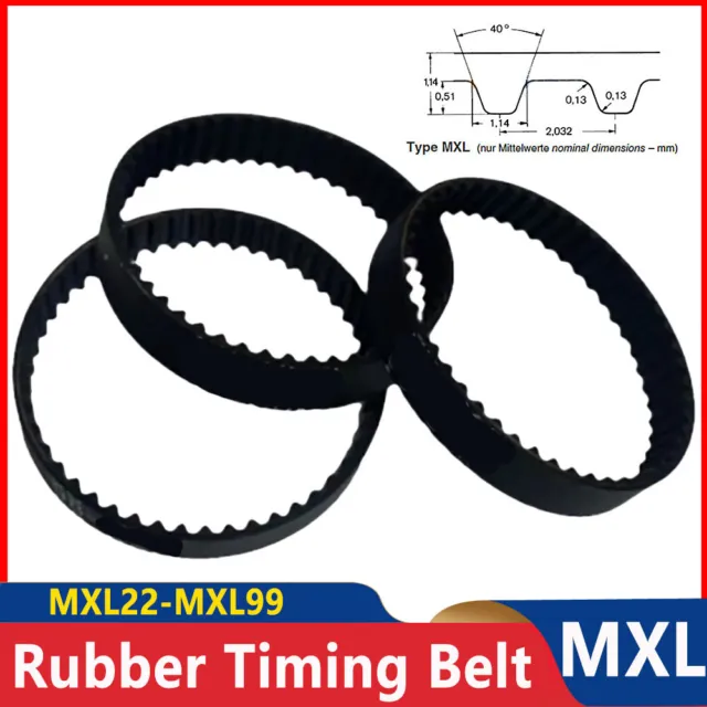 MXL22-MXL99 Timing Belt Pitch 2.032mm Rubber Close Loop Drive Belt Width 6mm