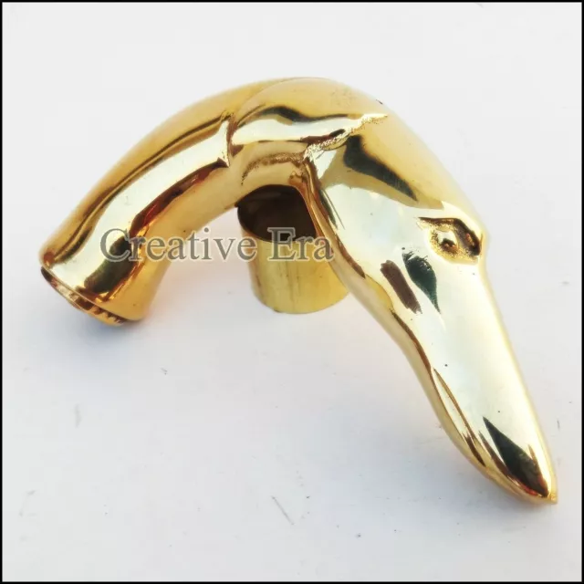 NEW Design Brass Finish Dog Head Handle Walking Stick Canes Gift