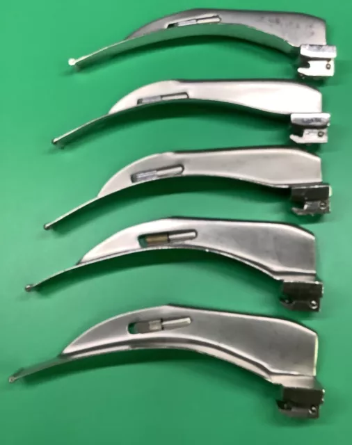 Lot Of 5 Rusch Macintosh Mac 4 Fiber Optic Laryngoscope Blade