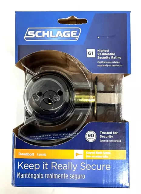 NEW Schlage | Aged Bronze | Double Cylinder Deadbolt Mod | B62N V 716