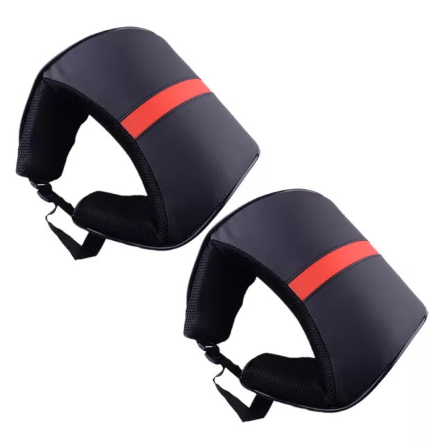 2pc Car Seat Headrest Pad Memory Foam Leather Neck Pillow Head Rest Support