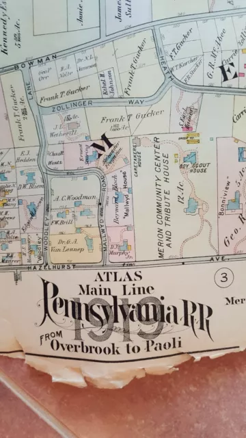 1920 Haupt Line Atlas - Pennsylvania RR - Narberth / Merion Township 2