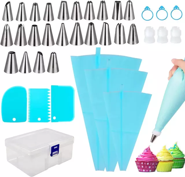 36 in 1 Piping Bags and Tips Set, Cake Decorating Kits for Beginner with Reusabl