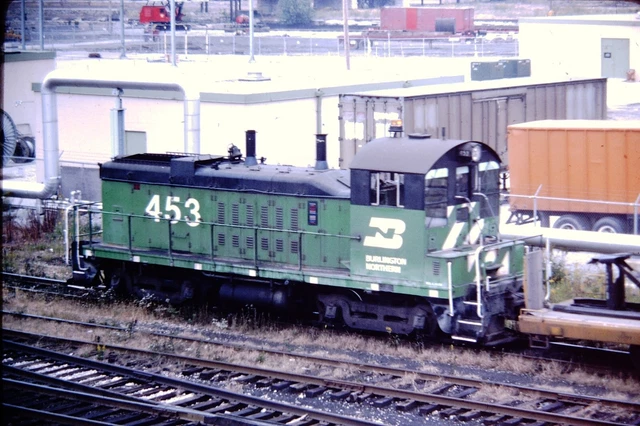 Burlington Northern Bn Railroad Emd Nw2 #453 Original Kodachrome Slide