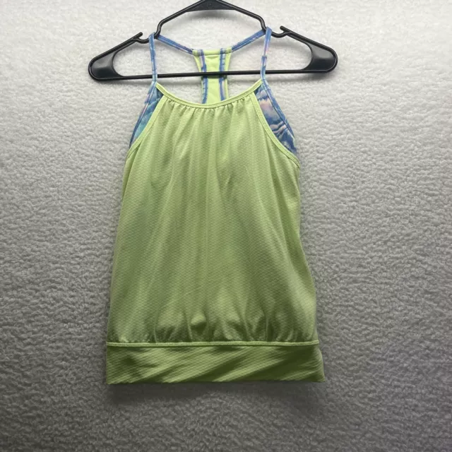 Ivivva Tank Top Girls 10 Green Racerback by Lululemon Active Yoga Sports Grunge