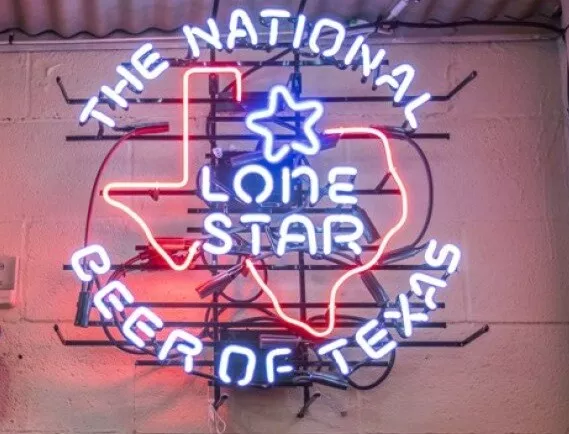 Lone Star Beer The National Beer Of Texas 24"x20" Neon Light Sign Lamp Bar Open