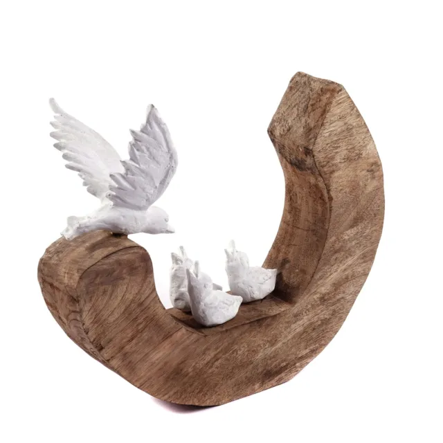 VOGEL FAMILIE DEKO OBJEKT | Mangoholz | Skulptur, Vogel Deko Objekt, Statue