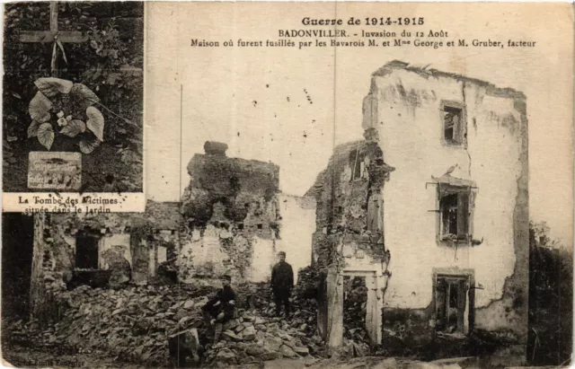 CPA Badonviller - Invasion du 12 Aout - Maison ou furent fusillés (432460)