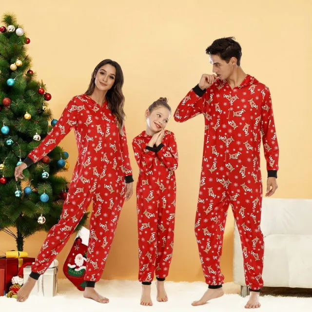 Family Matching Adult Kids Christmas Pyjamas Elk Nightwear Pajamas Set Xmas 2022
