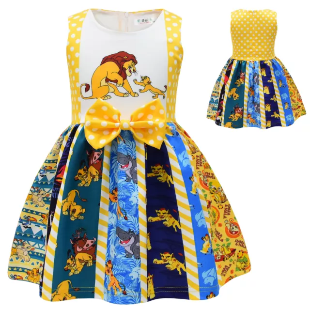 The Lion King Princess Dress Girls Cartoon Sleeveless Twirl Dress Summer Dresses