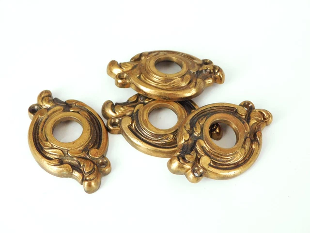 Lot Ancien Poignées Et Plaques De Porte Laiton Style Louis XV Rococo - Occasion