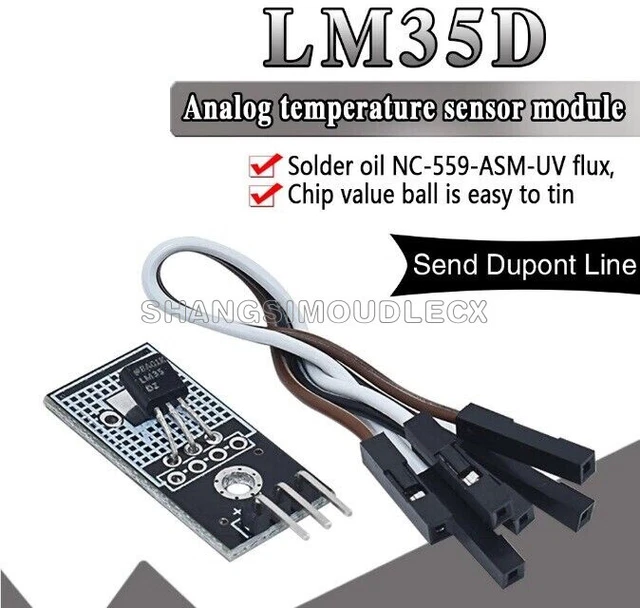 DC 4V-30V LM35D Digital Temperature Sensor Linear Module LM35 Smart Car ...