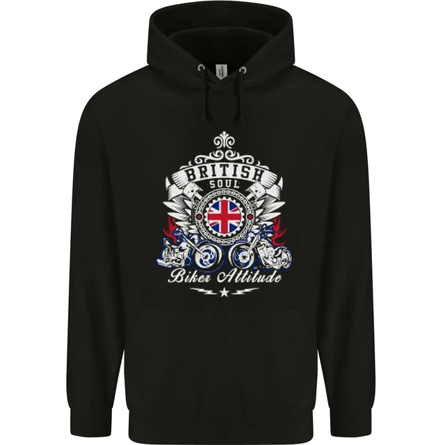 Felpa con cappuccio British Soul Biker moto bambini bambini