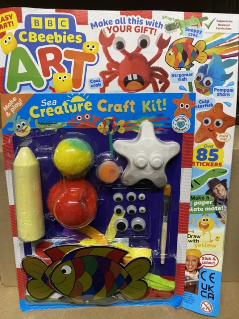 Cbeebies Art magazine #188 Colour Create Play &more + Creature Craft kit Set