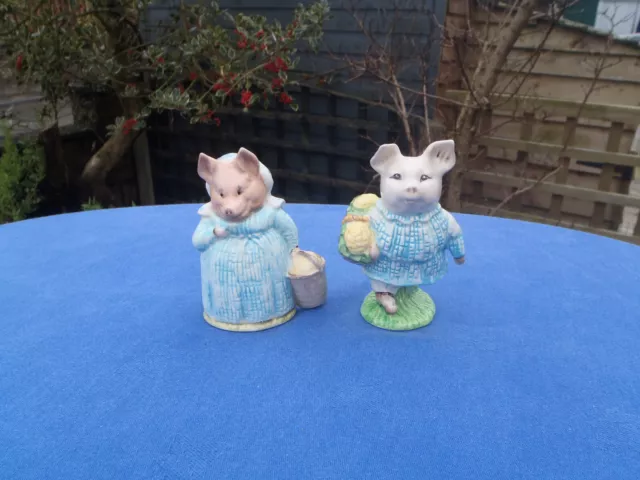 2 Vintage Beswick Beatrix Potter Figures, Aunt Pettitoes & Little Pig Robinson