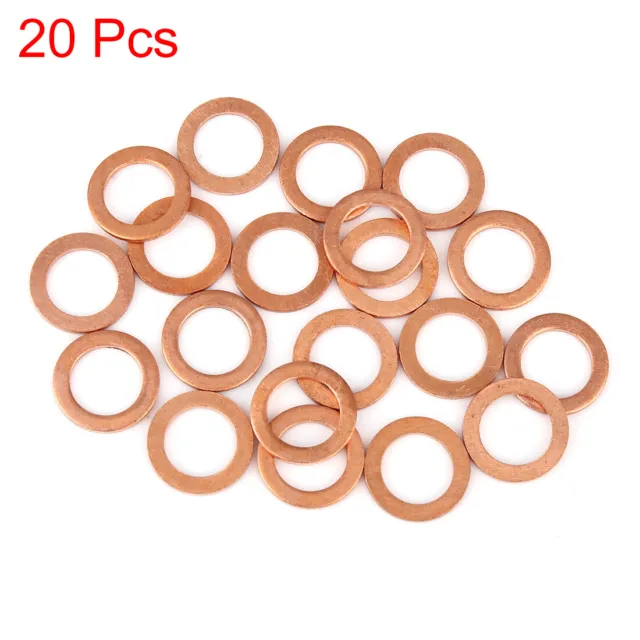20pcs Copper Washer Flat Sealing Gasket Ring Spacer for Car 12 x 18 x 1.5mm