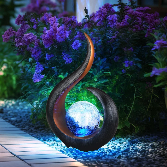 Lampe Solaire Boule RGB 30cm - 16 Couleurs, IP66, Télécommande, Pour Jardin Ou Décoration Intérieure