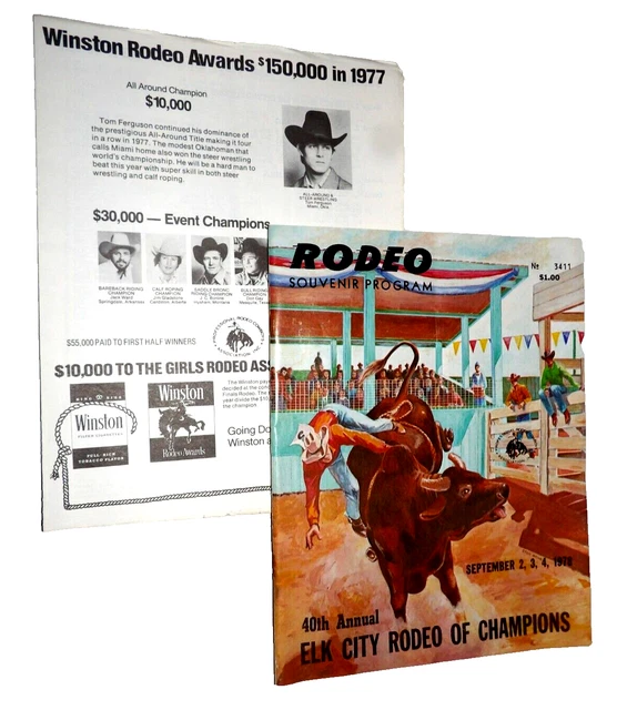 ELK CITY OKLAHOMA Rodeo of Champions 1978 Program Winston Awards Cowboy