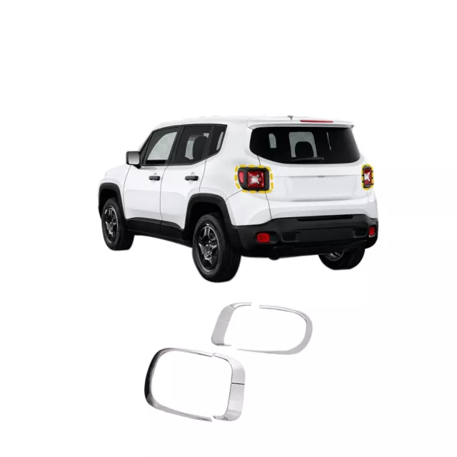 Tail Lights Cover Trim for Jeep Renegade 2015-2022 (4PCs) Chrome Finish Tape-On