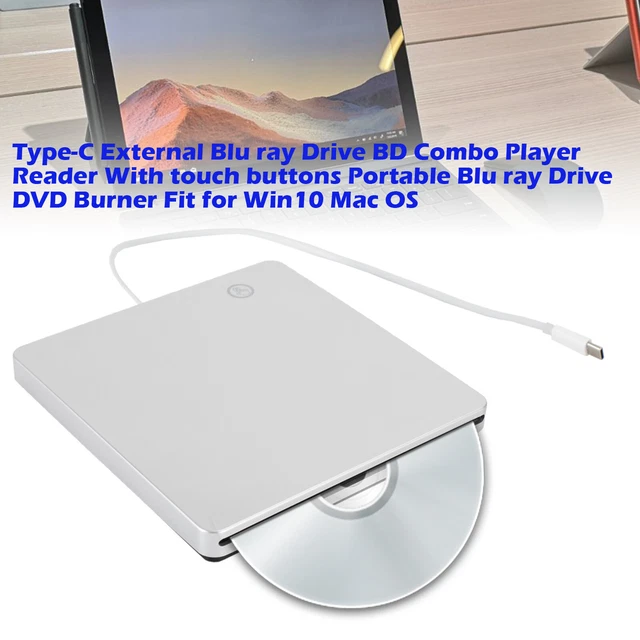 TYPEC EXTERNAL PORTABLE Blu ray Drive DVD Combo Player Reader pour