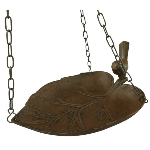 Vogeltränke-Fütterungsplatz. Eisen rustikal. braun H.38cm
