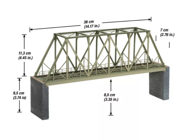 NOCH 67029 Kastenbrücke mit Brückenköpfen Brücke Laser Cut Bausatz H0 Neu