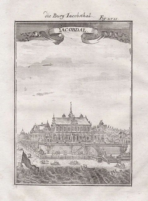 Ulriksdal Palace Solna Stoccolma Slot Sverige Sweden Engraving Mallet 1719
