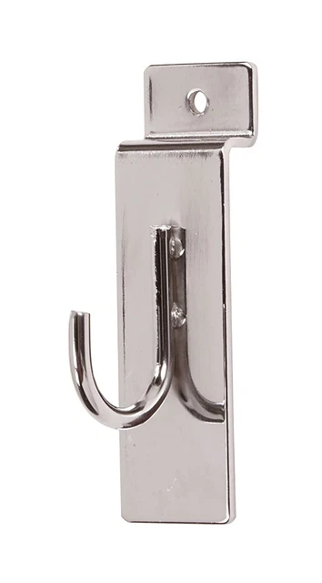 25 Chrome 1" Slatwall Metal Hooks Slat Wall Display Hook Slat Grid Panels