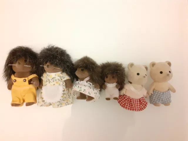 Sylvanian Families vintage figurines 3 hérissons BRAMBLE années 80 90  hedgehog